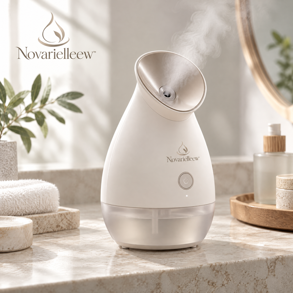 Novarielleew™ Facial Steamer | Fine-Mist Home Spa Face Steamer with Easy-Refill Water Tank