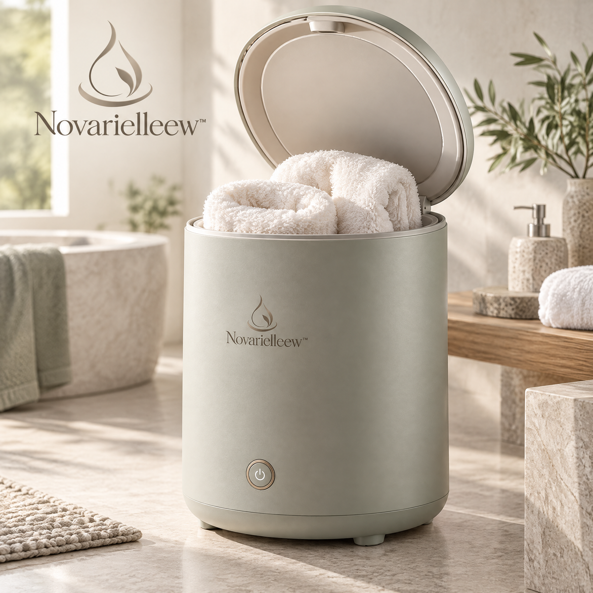 Novarielleew™ Home Spa Towel Warmer | Large-Capacity One-Touch Heated Towel Bucket