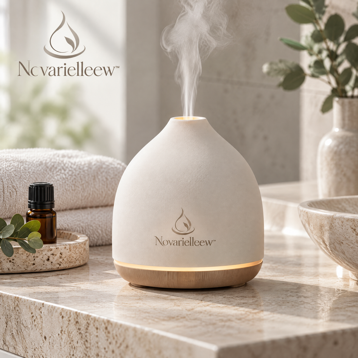 Novarielleew™ Home Spa Aroma Diffuser | Compact Ambient Mist Diffuser with Warm Glow