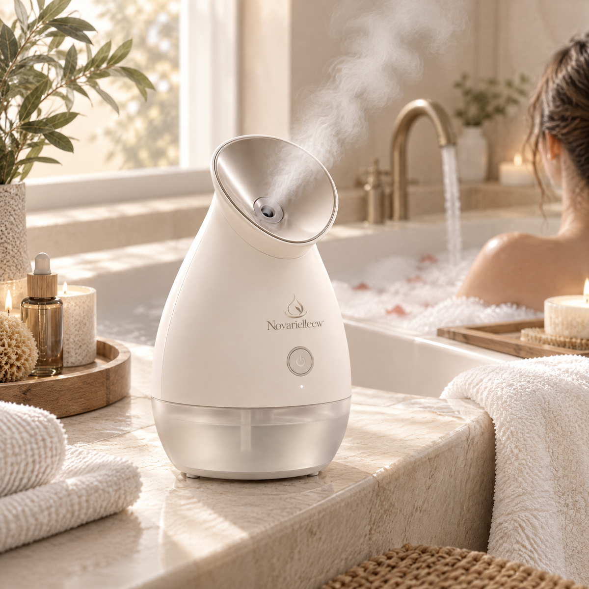 Novarielleew™ Facial Steamer | Fine-Mist Home Spa Face Steamer with Easy-Refill Water Tank