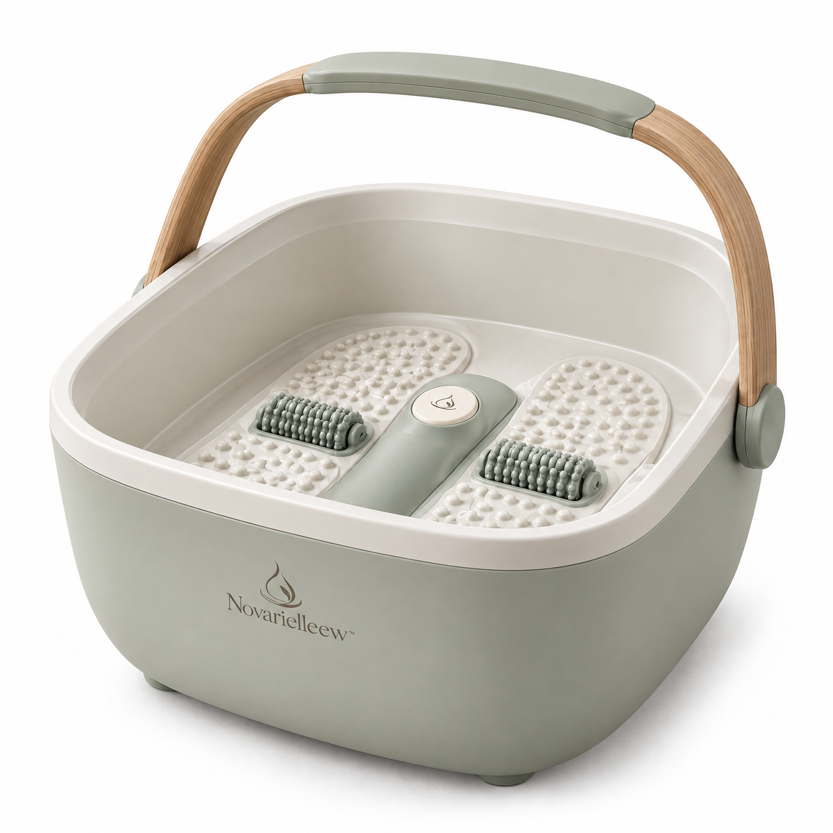 Novarielleew™ Home Spa Foot Bath Basin | Portable Foot Soaking Tub with Massage Rollers & One-Touch Control