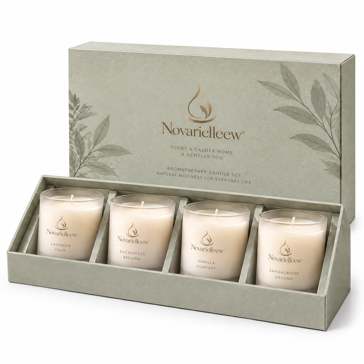 Novarielleew™ Lavender Calm Scented Candle | Home Spa Aromatherapy Candle for Bath, Relaxation & Self-Care