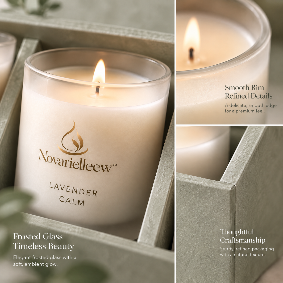Novarielleew™ Lavender Calm Scented Candle | Home Spa Aromatherapy Candle for Bath, Relaxation & Self-Care